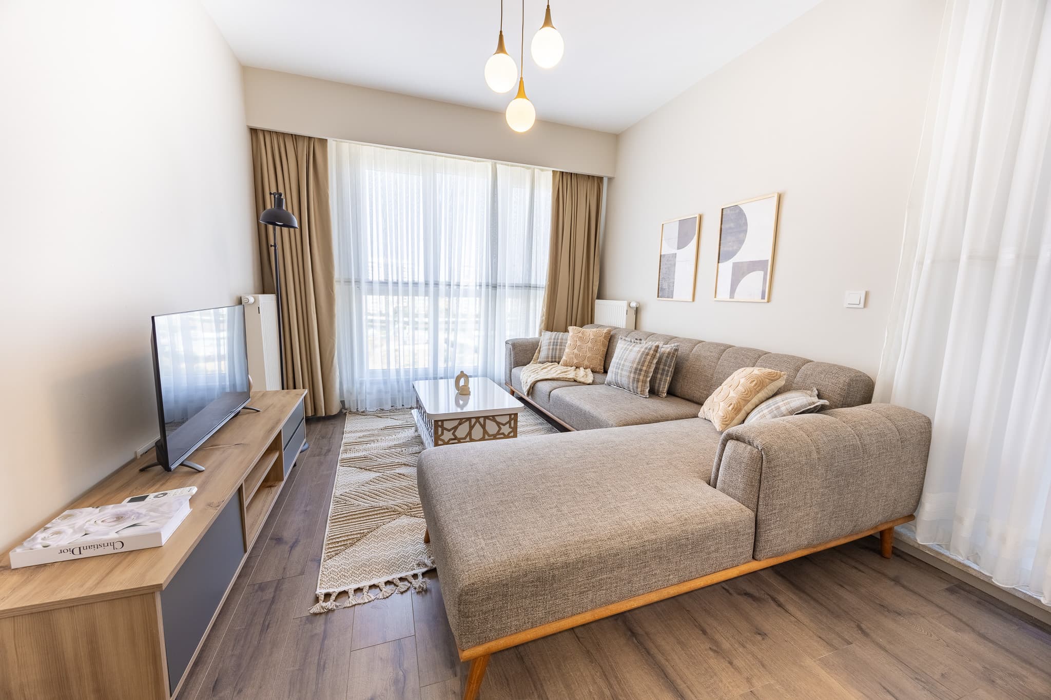 1bedr apart with balcony city view  long term rent, furnished apartment in Başakşehir, Istanbul